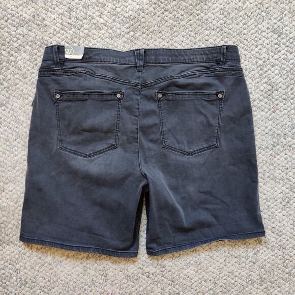 Wit & Wisdom Ab Solution Stretch Denim Shorts in Bk Black Size 18 - Picture 3 of 6
